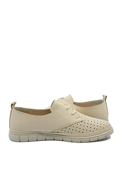 Anna Casual Shoes Viotti, Beige, Leather, Perforated Design