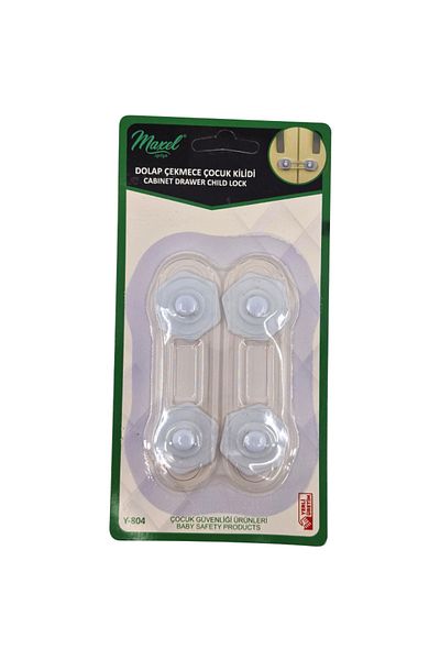 flores Sistem de blocare mobilier cu 2 agatatori, alb - transparent, Y804, 2 buc / set