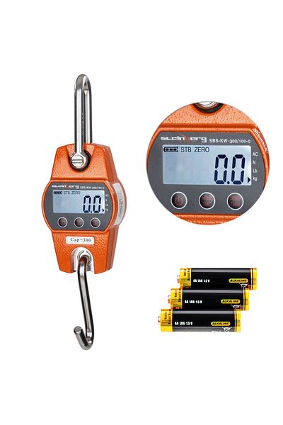 Steinberg Systems Cântar comercial cu cârlig de vânătoare pentru vânători SBS-KW-300/100-O LCD până la 300 kg