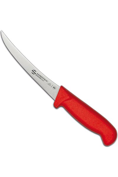 Ambrogio Sanelli Nóż do trybowania zakrzywiony SUPRA COLORE HACCP 130/290 mm - czerwony