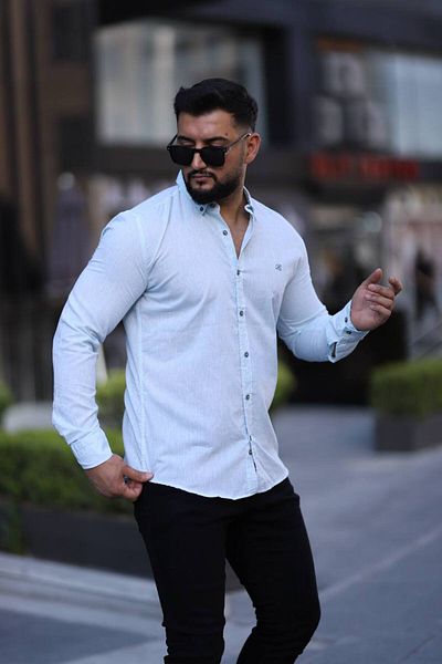 Klothy Мъжка риза Slim Fit от ленен микс 2430