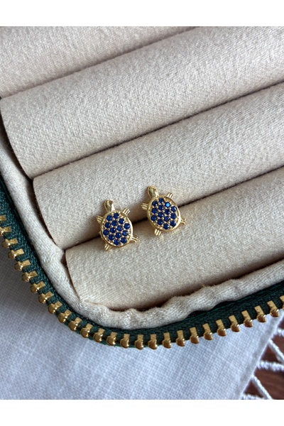 Miltonia 925s Kaplumbağa Çocuk Küpesi Altın Kaplama