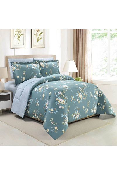 Sleep Blue مفرش شادن قطن صيفي مزدوج 6 قطع