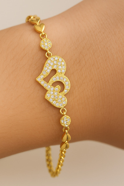 G Sport POLO Steel Stone Heart Detailed Bracelet