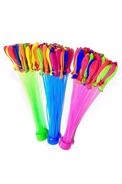 SDX Market Set 111 water balloons with quick filling system, adapter, and self-sealing