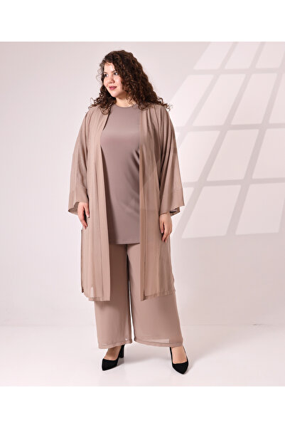 Fi'l Arz Fashion Patterned Chiffon Double Set