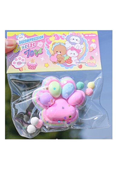 Teo Squishy Antistress Toy, Fluffy Cat Paw, Slow Rising, 7.5 x 8.5 cm