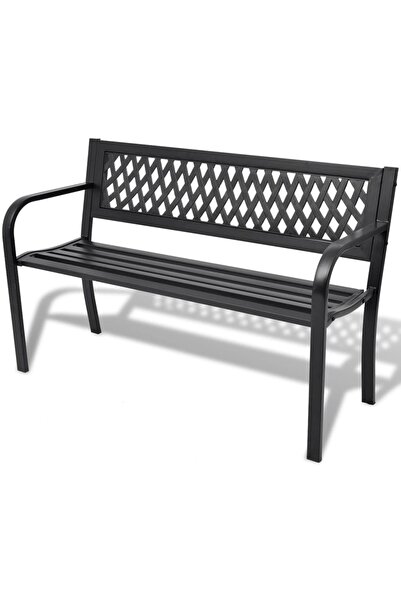 vidaxl Bancă de grădină, negru,118 cm, oțel