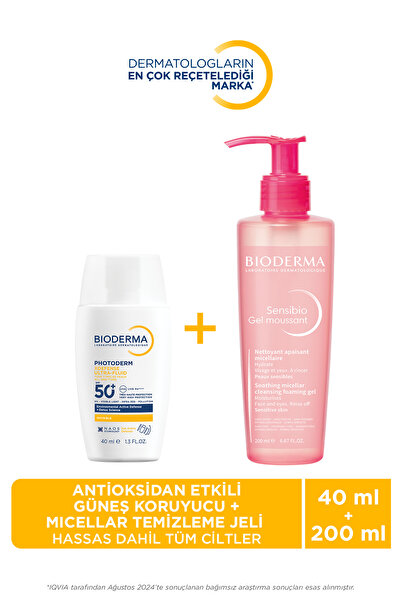Bioderma Tüm Ciltler İçin Photoderm XDefense Antioksidan Etkili Güneş Koruyucu & Micellar Yüz Temizleme Jeli