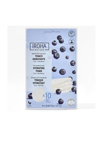 Iroha Set Discuri demachiante pre-imbibate cu toner HYDRATING TONER 10 buc
