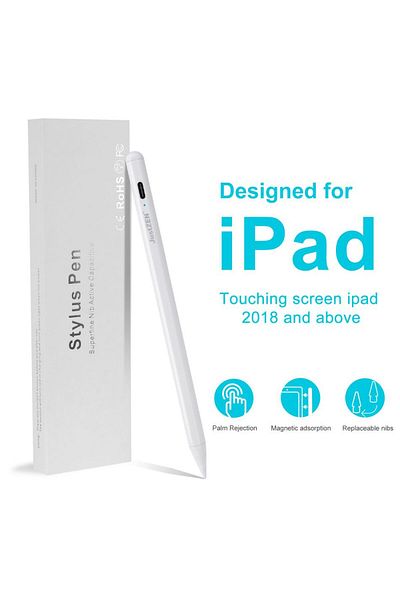 JustZEN Stylus iPad Pen, JustZEN®, Professional, Anti-Scratch Tips, Palm Rejection, Tilt, Lag-Free, Magneti