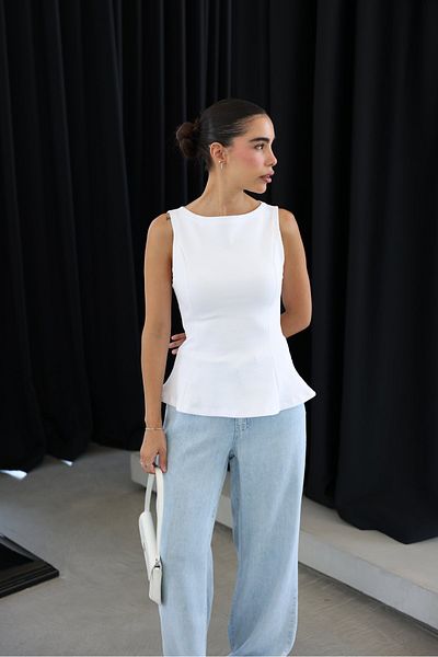 Özge Özgenç Bluză peplum cu gât barcă