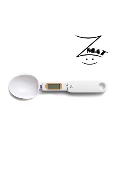 dalimag Cântar digital cu lingură ZMAT®, precizie 0,1 g, afișaj electronic, funcții Tara și Hold, alb
