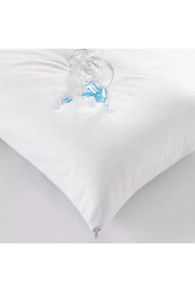INFINI HOMES Soft Microfiber White Zipped Waterproof Pillow Protector Case for Home & Hotel (50 X 75