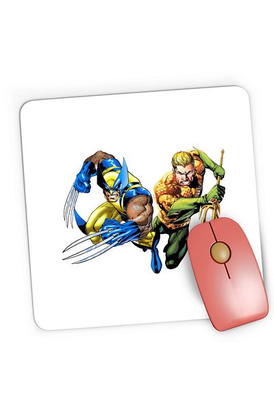OEM Mousepad Gaming Aquaman Wolverine Superhero Super Powers Wolf Cartoons DC, 21x19 cm