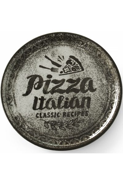 shumee Talerz do pizzy z porcelany Recipe Collection Black śr. 31 cm - zestaw 6 szt.