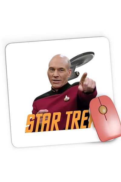 OEM Mousepad Gaming Star Trek Jean-Luc Picard Voyager Starship, 21x19 cm