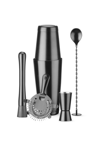 Bar up Set barman în tub, shaker, jigger, strecurătoare, zdrobitor, lingură -...
