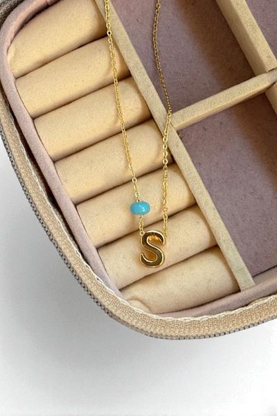 MUTENA Elegant Bijoux Letter Necklace - Women's Elegant Minimal S Letter Necklace