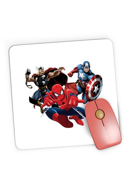 OEM Mousepad Gaming Spiderman Captain America Thor Fly Hero Cool, 21x19 cm