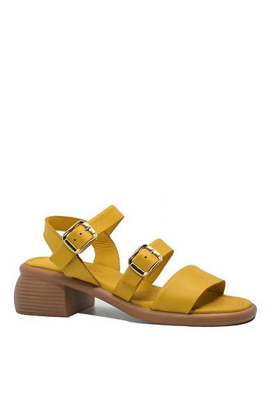 Anna Sandale Viotti galbene din piele naturală, cu catarame decorative GOR 317