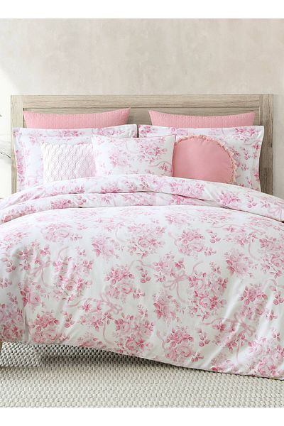 Orange Bed & Bath رينيه روز | طقم لحاف قطني ١٠٠٪؜، مفرد، ١١ قطعة