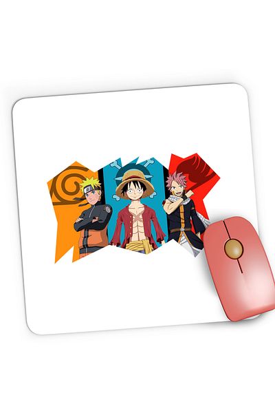OEM Mousepad Gaming Fairy Tail Naruto One Piece Best Guild Anime, 21x19 cm