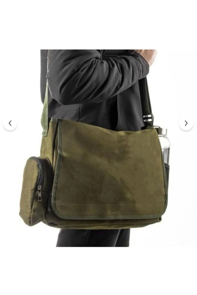 Minga London Χακί Flat Messenger για Σχολείο, Μαθήματα, Μαθηματικό Σταθμό -Gh...