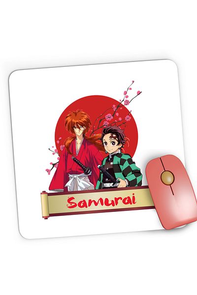 OEM Mousepad Gaming Rurouni Kenshin Samurai Duo Kenshin Tajirou, 21x19 cm