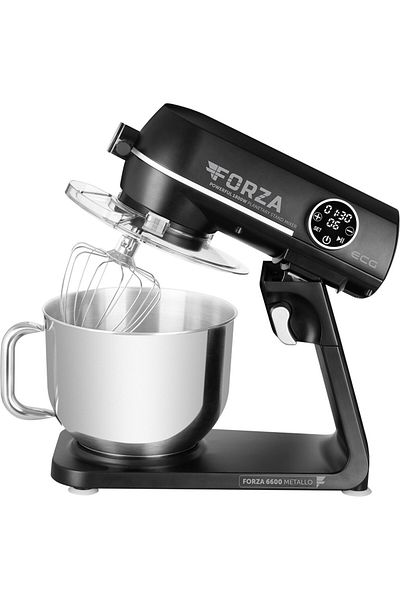 ECG FORZA 6600 Metallo Nero food processor, 1800 W, 6.5 liters, LED display, planetary mixing system