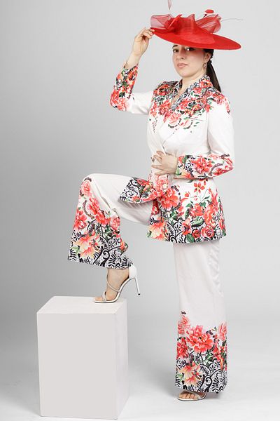 Pier Compleu elegant, floral, trousers, sacou, vesta, piershop, vesta
