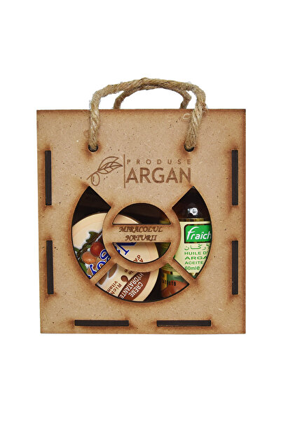 AZBANE -CASABLANCA - MAROC Set Cadou Rustic Ulei de argan 60 ml, Crema argan Nagoya 100 ml , Sapun Argana 40 gr