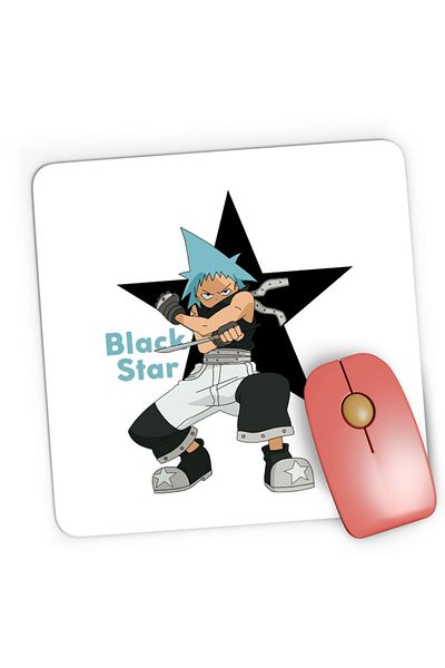 OEM Mousepad Gaming Soul Eater Black Star Otaku Fight Pose Spirit Trap, 21x19 cm
