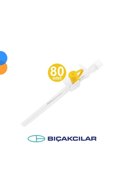 Bıçakçılar Bıçakcılar Branül (İntraket) Sarı (24G) 80'li Kutu