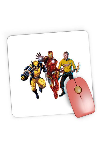 OEM Mousepad Gaming Ironman Star Trek Wolverine Universe DC, 21x19 cm