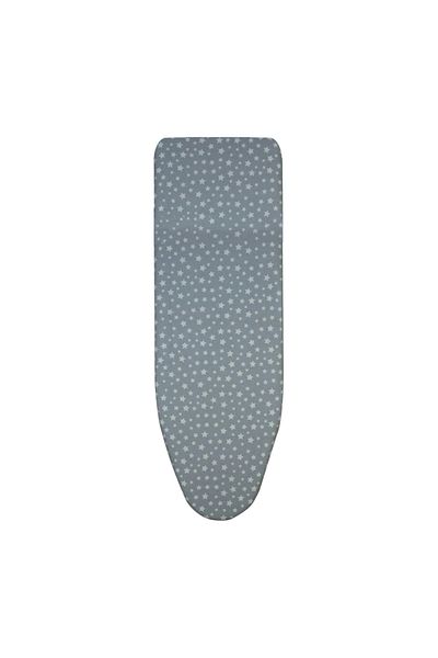 flores Ironed table cover, star pattern, gray, 46 x 130 cm