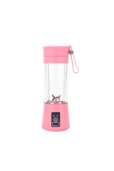 dalimag Mini blender portabil RHJ, încărcare USB, 6 lame, multifuncțional, 380 ml, roz
