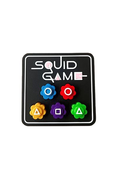 Lulu's Prints Korean Gonggi mini-game set, inspired by Squid Games, multicolor, plastic, 80x80x7 mm