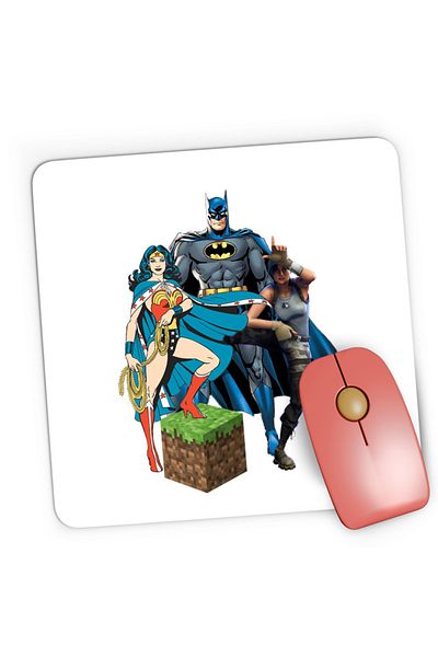 OEM Mousepad Gaming Wonder Woman Minecraft Grass Cube Batman Fortnite Dance, 21x19 cm