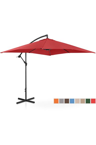 UNIPRODO Parasol ogrodowy na wysięgniku kwadratowy 250 x 250 cm bordowy