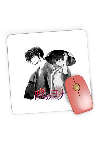 OEM Mousepad Gaming Yona of the Dawn Couple Manga Yukata Hat Monochrome, 21x19 cm