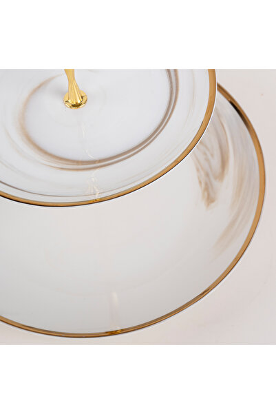 LA MESA Honey Marble 2 Tier Cake Stand