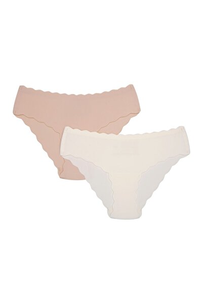 ESOTIQ Women's Panties Set 2-Pack Seamless Polyamide Smooth Brazilian Briefs | Peony