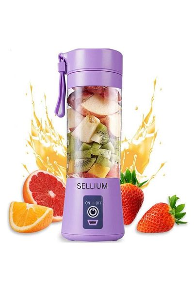 SELLIUM Portable Blender for Fruits and Vegetables, USB-C Charging, Rechargeable, Purple