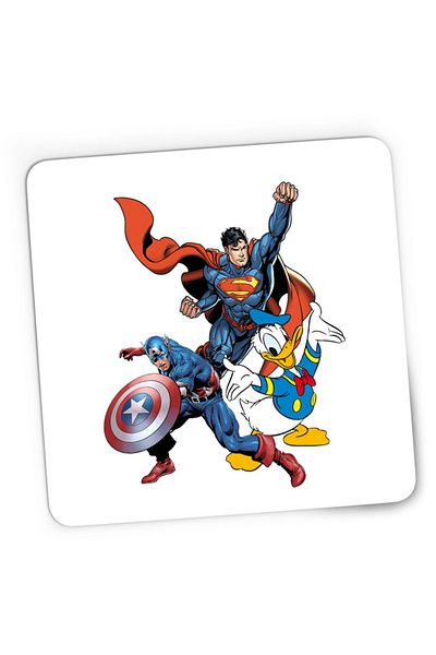 OEM Mousepad Gaming Captain America Superman Donald Duck Hero Strong Cool, 21x19 cm