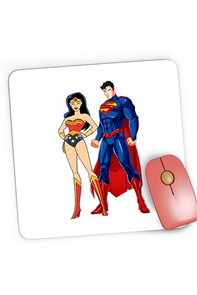 OEM Mousepad Gaming Superman Wonder Woman Superwoman Girl Power, 21x19 cm