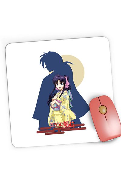 OEM Mousepad Gaming Rurouni Kenshin Kaori Anime Kage Moon, 21x19 cm