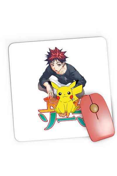 OEM Mousepad Gaming Food Wars Soma Pikachu Sit Pet Japan, 21x19 cm