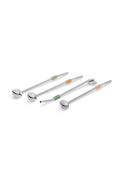 Tchibo Drink Spoon, Can Be Used as a Straw, 4 Pieces