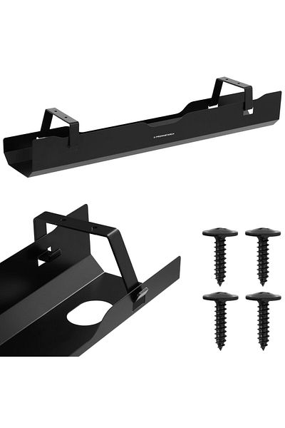 FrommStarck Półka maskownica organizer na kable pod biurko 600x135x108 mm CZARNA